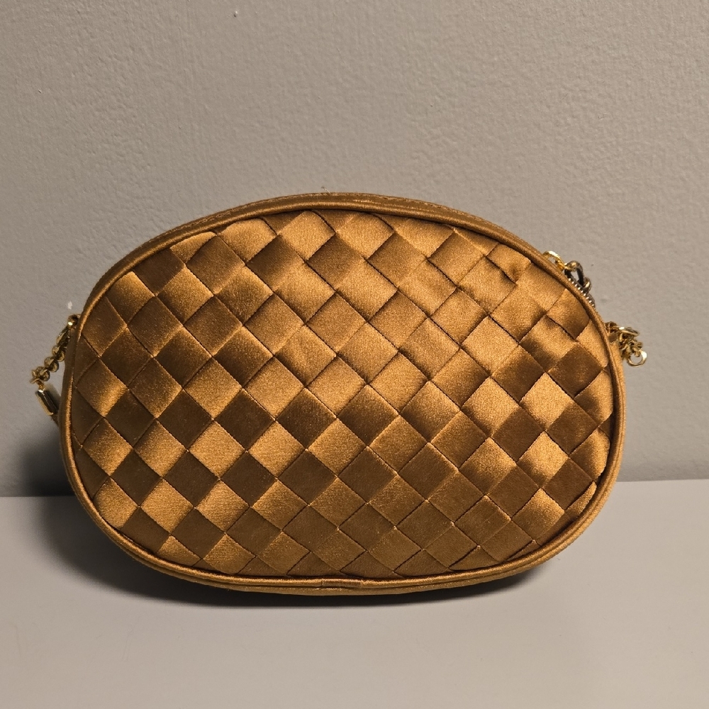 Bottega Veneta Crossbody Intrecciato Satin Brushed Gold
